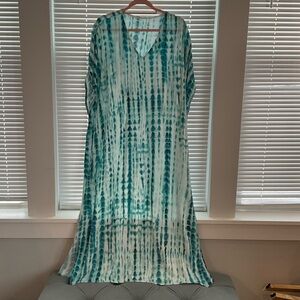 Teal Tie-Dye Maxi Dress